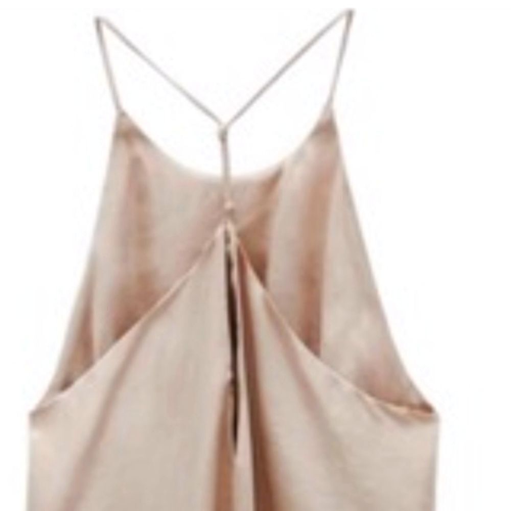 NWT Zara New Back Knotted Side Split Midi Stone Dress Size  M